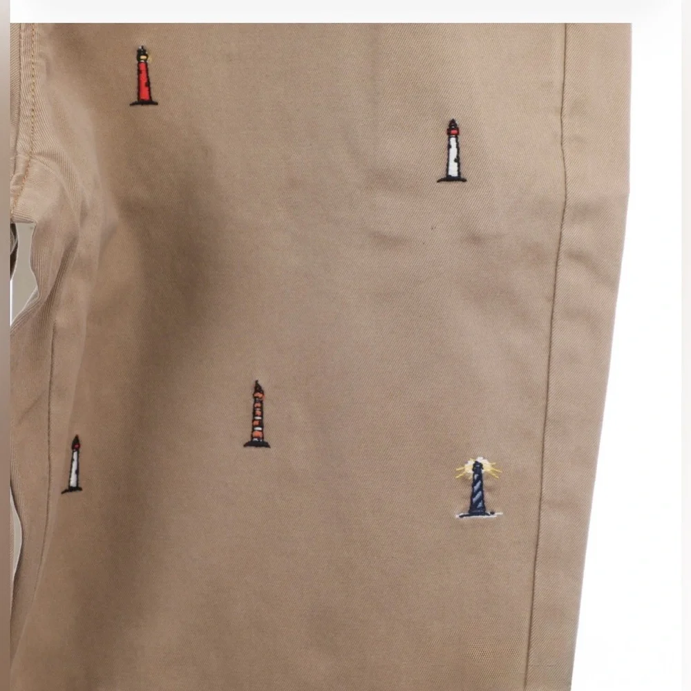 J.‎ Crew 770 Khaki Chinos with Embroidered Lighthouses Size:33/30